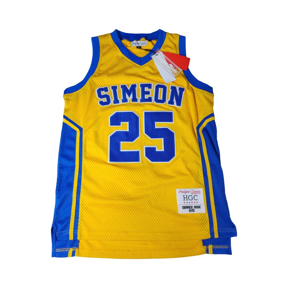 Headgear Classics Derrick Rose Simeon‎ High School Jersey Yellow Blue XS HGA074